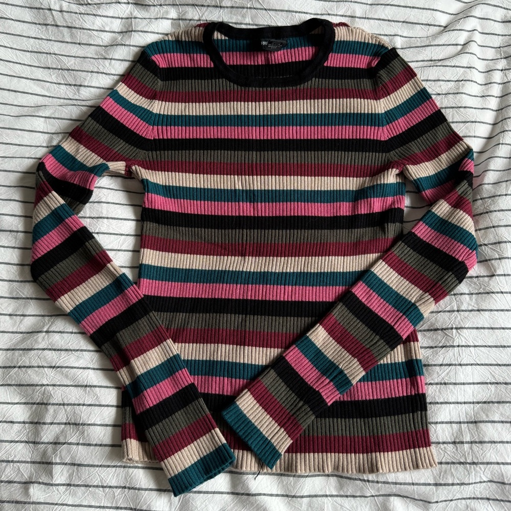 Forever 21 ribbed striped long sleeve